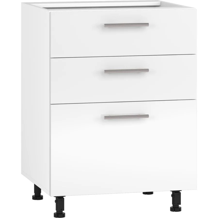 Bedside table with drawers VENTO D3S-60/82 white order